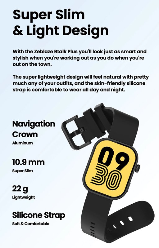 ZEBLAZE smartwatch Btalk Plus, heart rate, 2.03" IPS, IP68, μαύρο - Image 6