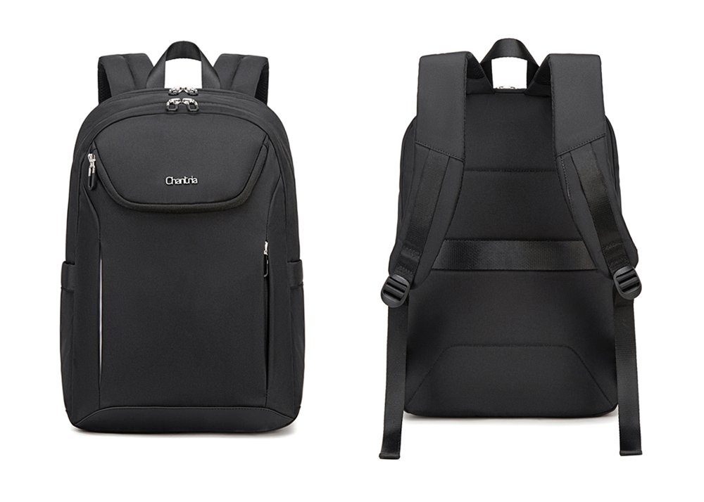 CHANTRIA γυναικεία τσάντα πλάτης CB00638 με θήκη laptop 15.6", 20.2L, μαύρη - Image 4