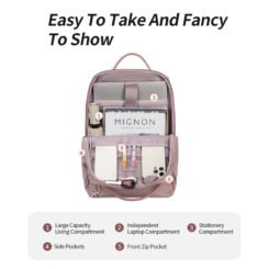 Alternative view of CHANTRIA γυναικεία τσάντα πλάτης CB00639 με θήκη laptop 14", 12.5L, μωβ