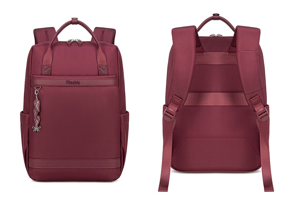 CHANTRIA γυναικεία τσάντα πλάτης CB00639 με θήκη laptop 14", 12.5L, κόκκινη - Image 4