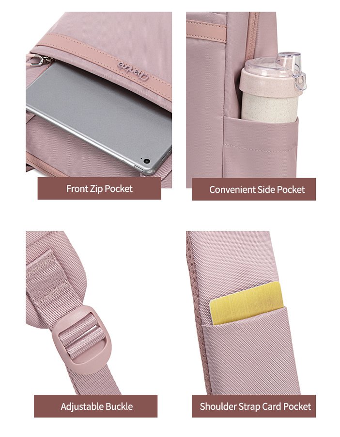 CHANTRIA γυναικεία τσάντα πλάτης CB00639 με θήκη laptop 14", 12.5L, κόκκινη - Image 6