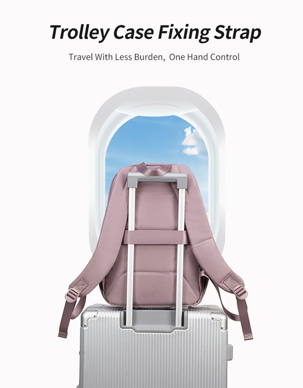 CHANTRIA γυναικεία τσάντα πλάτης CB00648 με θήκη laptop 14.3L", 14L, μωβ - Image 5