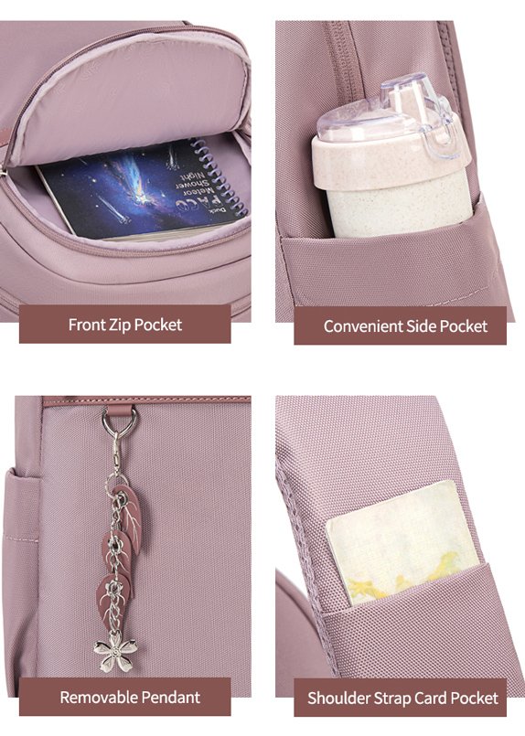 CHANTRIA γυναικεία τσάντα πλάτης CB00648 με θήκη laptop 14.3L", 14L, μωβ - Image 7