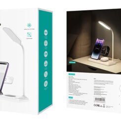 Alternative view of USAMS ασύρματος φορτιστής US-CD195 με φωτιστικό, 4 σε 1, 15W, λευκός