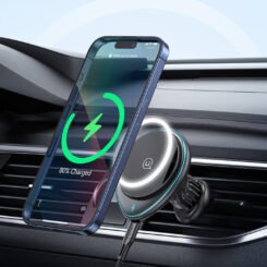 USAMS ασύρματος φορτιστής & βάση αυτοκινήτου US-CD222, 15W, μαύρο