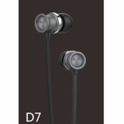 CELEBRAT earphones με μικρόφωνο D7, 3.5mm σύνδεση, Φ10mm, 1.2m, μαύρα