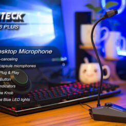 CMTECK επιτραπέζιο μικρόφωνο G006Plus με εύκαμπτο βραχίονα, omnidirectional, USB, μαύρο