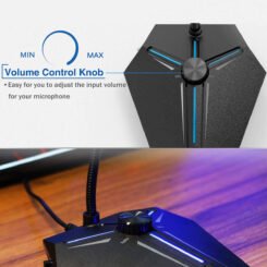 Alternative view of CMTECK επιτραπέζιο μικρόφωνο G006Plus με εύκαμπτο βραχίονα, omnidirectional, USB, μαύρο