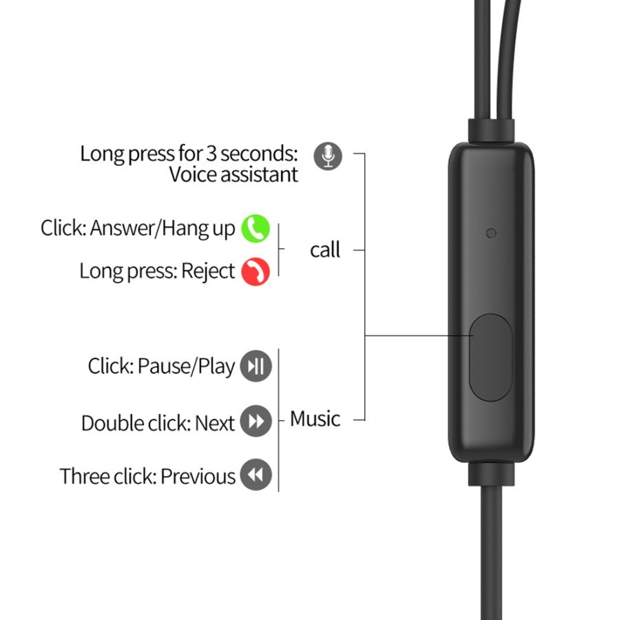 CELEBRAT earphones με μικρόφωνο G13, 3.5mm σύνδεση, Φ10mm, 1.2m, λευκό - Image 3
