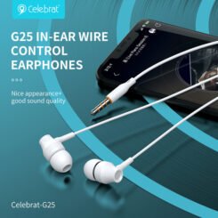 Alternative view of CELEBRAT earphones με μικρόφωνο G25, 3.5mm σύνδεση, Φ10mm, 1.2m, μαύρα