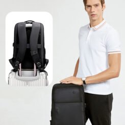 Alternative view of GOLDEN WOLF τσάντα πλάτης GB00399, με θήκη laptop 15.6", 20L, μαύρη