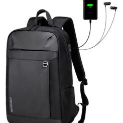 GOLDEN WOLF τσάντα πλάτης GB00400-BK, με θήκη laptop 15.6", μαύρη