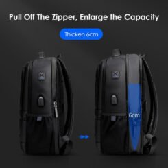 Alternative view of GOLDEN WOLF τσάντα πλάτης GB00402, με θήκη laptop 15.6", 20-25L, μαύρη