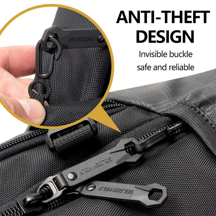 GOLDEN WOLF τσάντα πλάτης GB00444, με θήκη laptop 15.6", 23L, μαύρη - Image 5