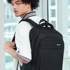 GOLDEN WOLF τσάντα πλάτης GB00711 με θήκη laptop 15.6", 27L, μαύρη