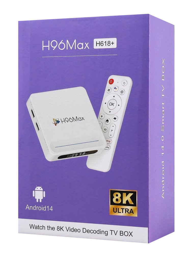 H96 MAX TV Box H618 Plus, 8K, 4/32GB, WiFi 6, Bluetooth, Android 14 - Image 2