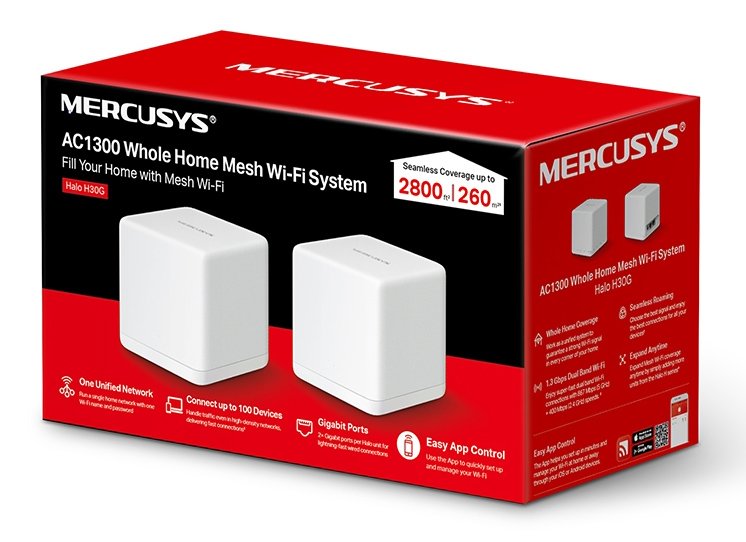 MERCUSYS Mesh Wi-Fi System Halo H30G, 1.3Gbps Dual Band, 2τμχ, Ver. 1.0 - Image 3