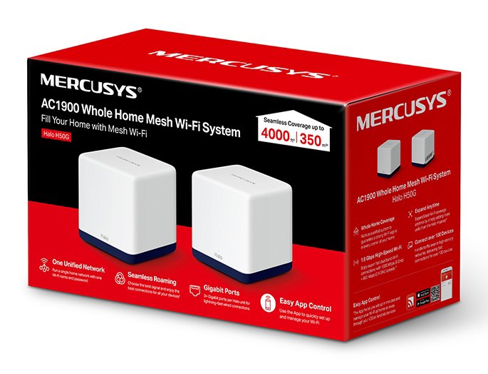 MERCUSYS Mesh Wi-Fi System Halo H50G, 1.9Gbps Dual Band, 2τμχ, Ver. 1.0 - Image 4
