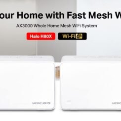 MERCUSYS Mesh Wi-Fi 6 System Halo H80X, 3Gbps Dual Band, 2τμχ, Ver. 1.0
