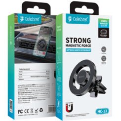 Alternative view of CELEBRAT βάση smartphone αυτοκινήτου HC-13, αεραγωγών, μαγνητική, μαύρη