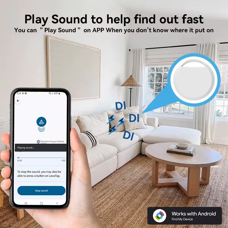 HAVEDEER smart tag ACCUTAG για Android συσκευές, Bluetooth tracker, λευκό