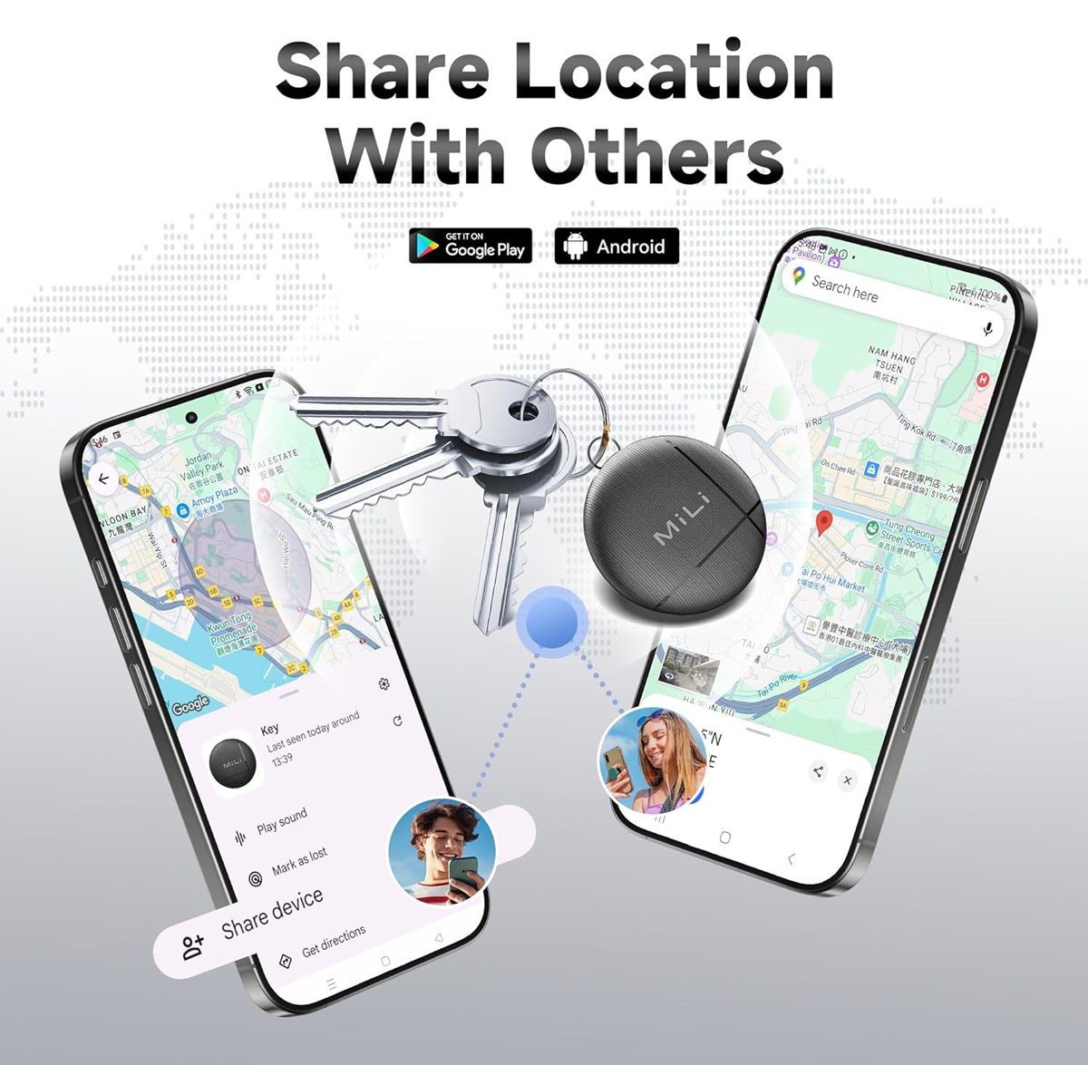 MILI smart tag LiTag Duo για iOS & Android συσκευές, Bluetooth tracker, μαύρο - Image 4