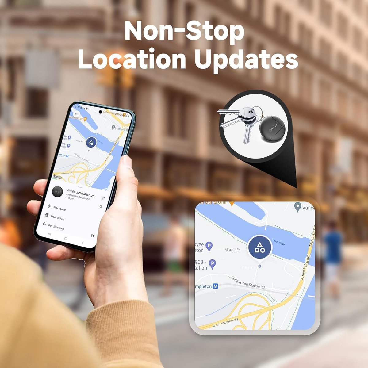 MILI smart tag LiTag Duo για iOS & Android συσκευές, Bluetooth tracker, μαύρο - Image 5