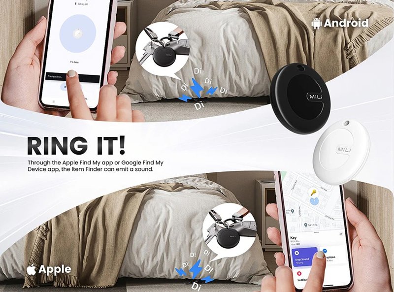 MILI smart tag MiTag Duo για iOS & Android συσκευές, Bluetooth tracker, μαύρο - Image 2