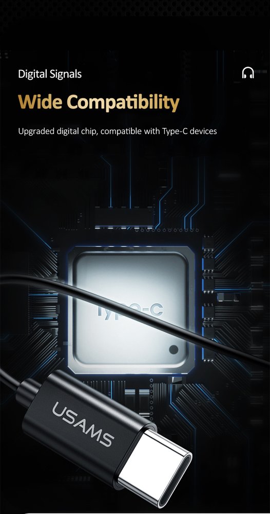 USAMS earphones με μικρόφωνο US-SJ482, USB-C, Φ10mm, 1.2m, πράσινα - Image 5