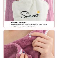 ROXXANI πετσέτα-μπουρνούζι μπάνιου HUH-0099, 85x150cm, μωβ