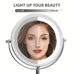 Alternative view of HOME USE επιτραπέζιος καθρέφτης HUH-0185 με LED φως, 1x/5x zoom, ασημί