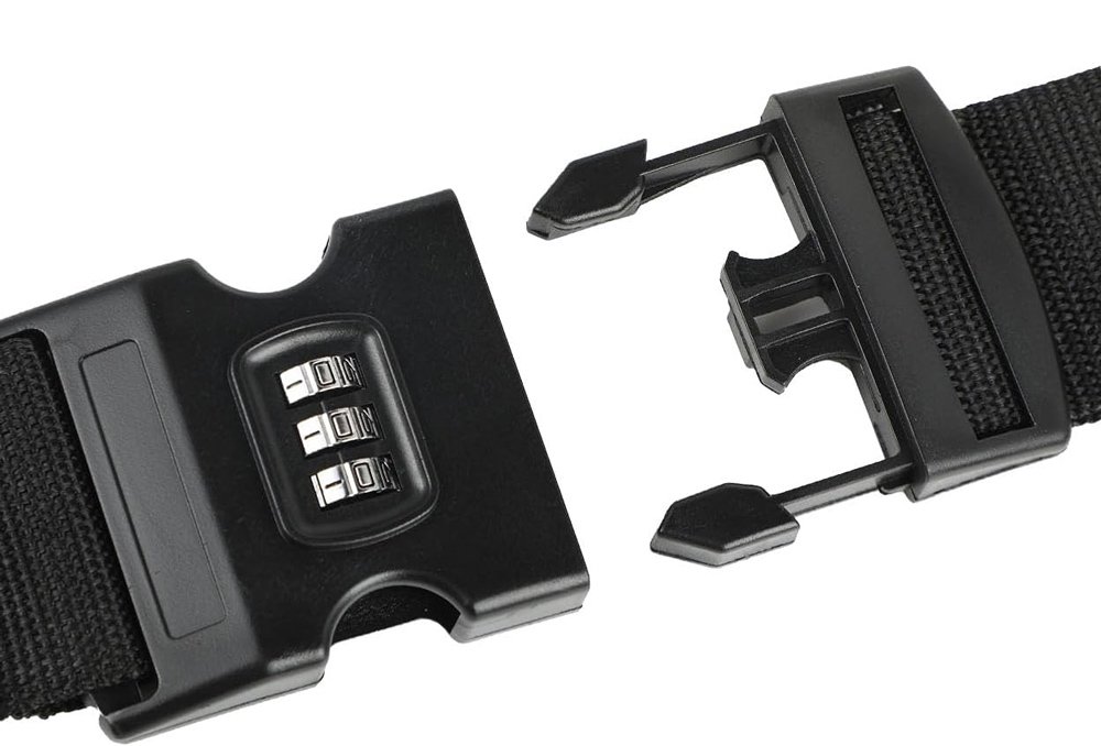 HOME USE ιμάντας βαλίτσας HUH-0240 με λουκέτο συνδυασμού, ρυθμιζόμενος, 2m, μαύρος - Image 2