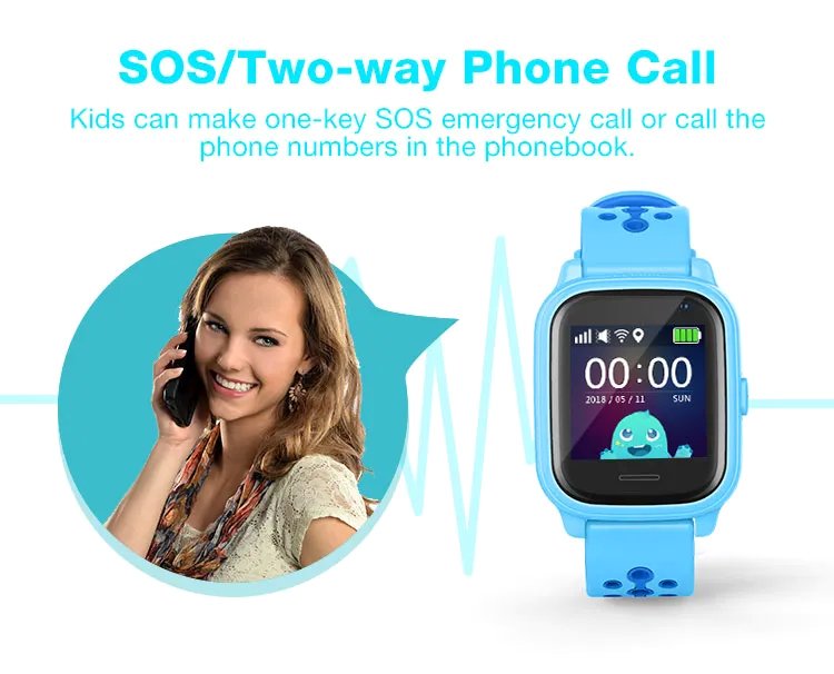 INTIME GPS smartwatch για παιδιά IT-54, 1.33", camera, 2G, IPX7, μαύρο - Image 4