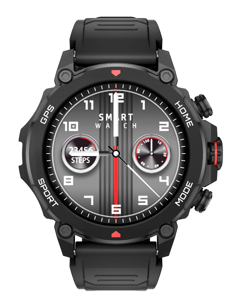 INTIME smartwatch G6 με 2x λουράκια, heart rate, 1.43" AMOLED, GPS, 5ATM/IP69, titanium black - Image 2