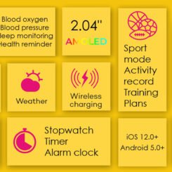 INTIME smartwatch A10 Pro με 2x λουράκια, heart rate, 2.04" AMOLED, IP65, μαύρο