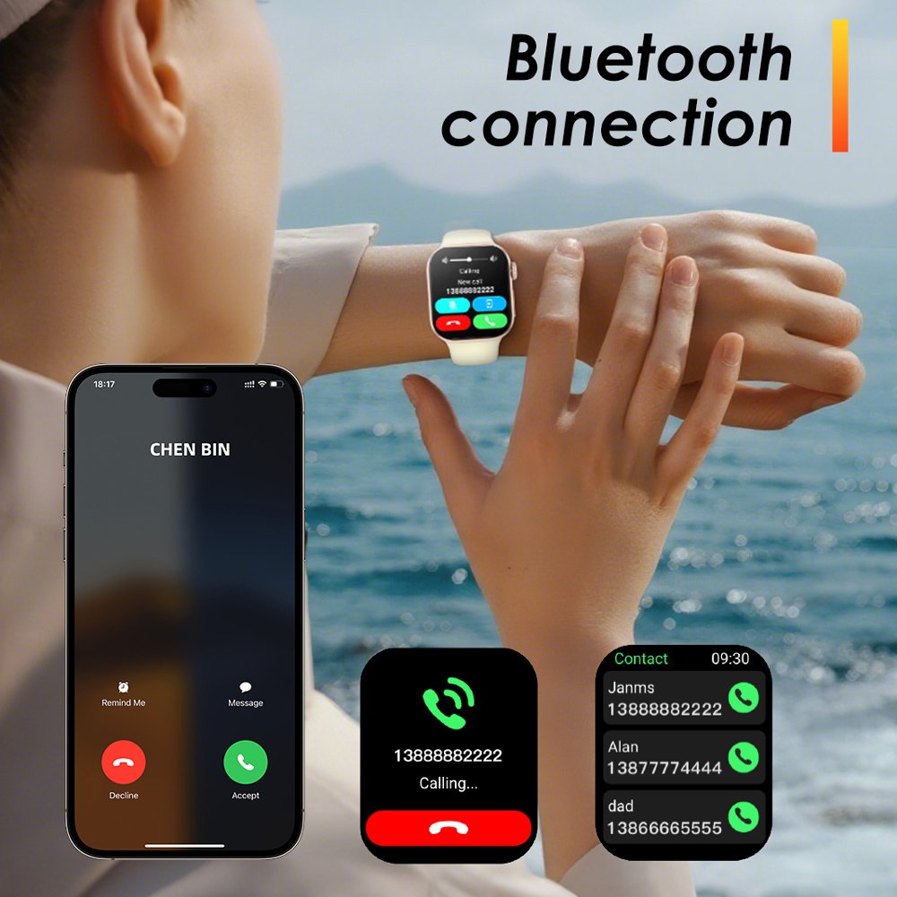 INTIME smartwatch A10 Pro με 2x λουράκια, heart rate, 2.04" AMOLED, IP65, μαύρο - Image 4