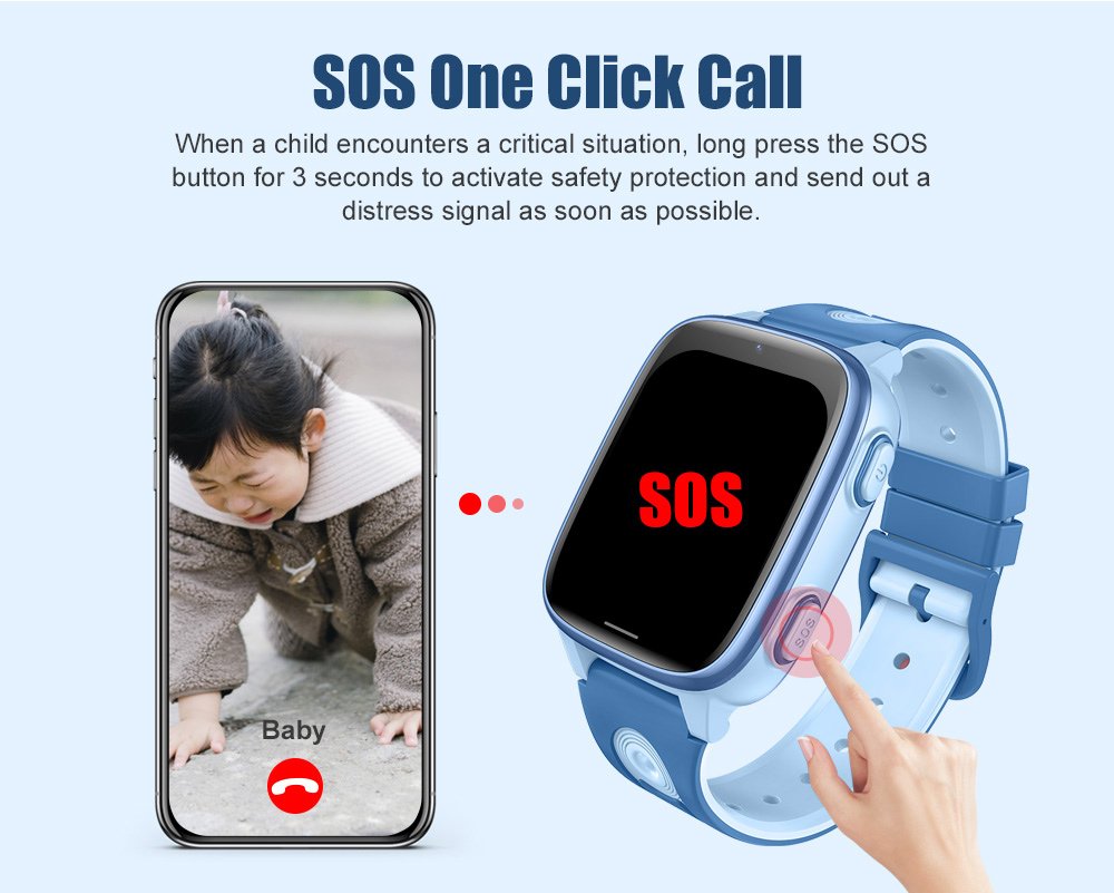 INTIME GPS smartwatch για παιδιά IT-072, 1.83", κάμερα, 4G, IPX5, μπλε - Image 4