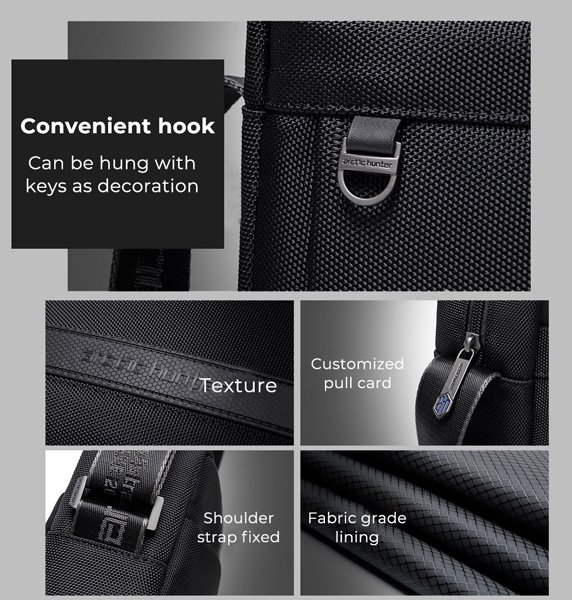 ARCTIC HUNTER τσάντα ώμου K00162 με θήκη tablet, 5L, μαύρη - Image 2