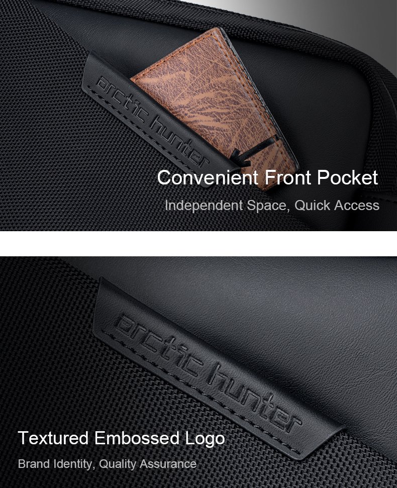 ARCTIC HUNTER τσάντα χειρός K00691, 2.7L, μαύρη - Image 5