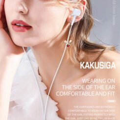 KAKUSIGA earphones με μικρόφωνο KSC-1303, 3.5mm σύνδεση, 10mm, 1.1m, μαύρα