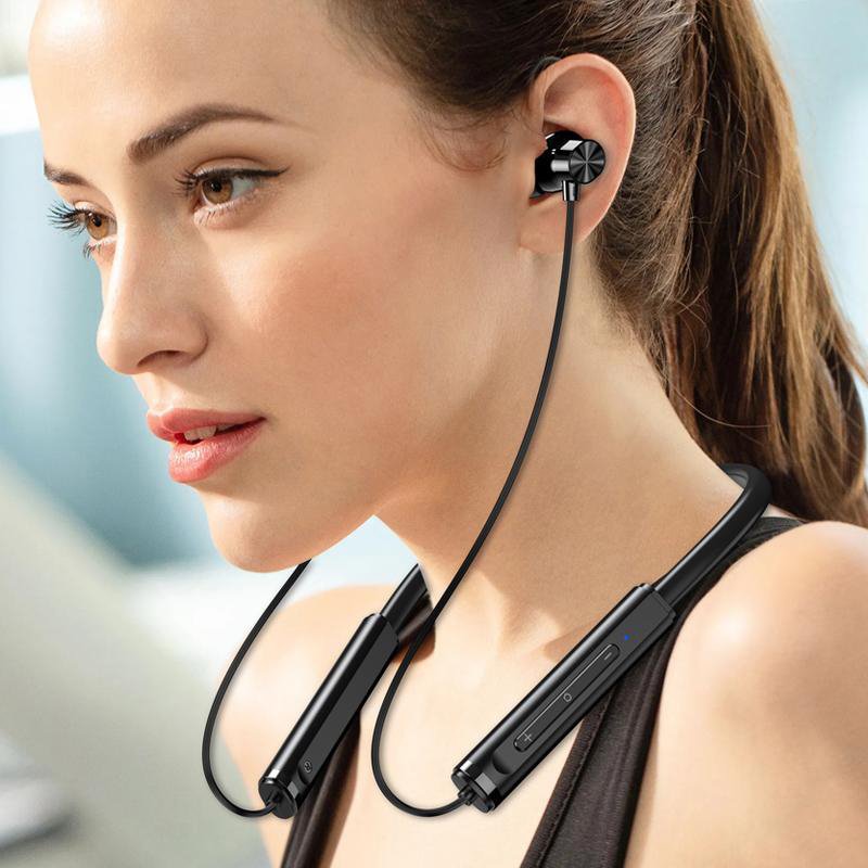 KAKUSIGA earphones KSC-1878 με μαγνήτη, Bluetooth, 10mm, 200mAh, μαύρα