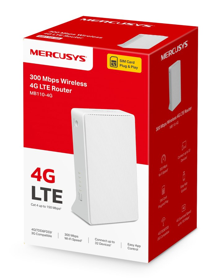 MERCUSYS router MB110-4G, 4G LTE, WiFi 300 Mbps, Ver. 2.0 - Image 6