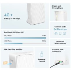Alternative view of MERCUSYS router MB230-4G, 4G+ Cat6, 1200Mbps AC1200, Ver 1.0