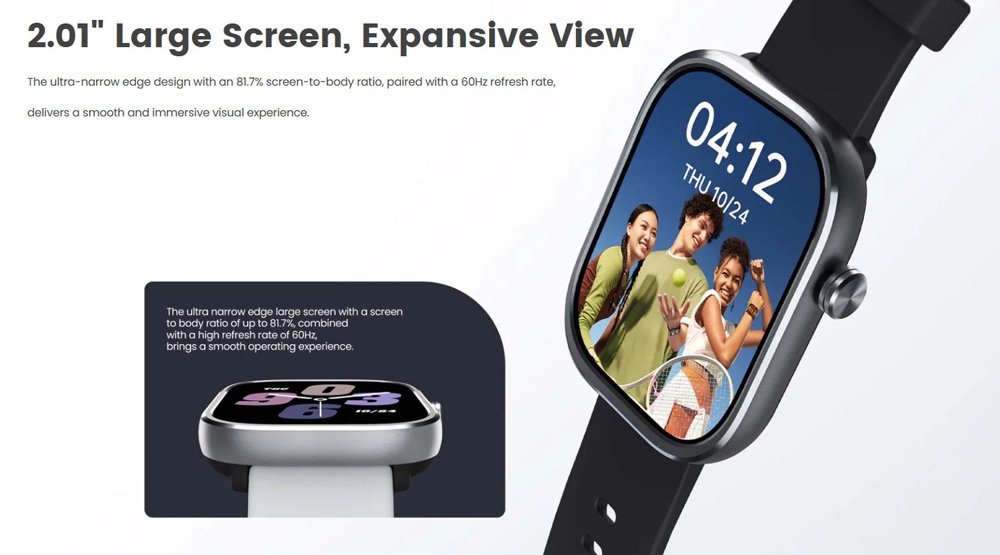 MIBRO smartwatch C4, heart rate, 2.01" TFT, 2 ATM, γκρι - Image 3