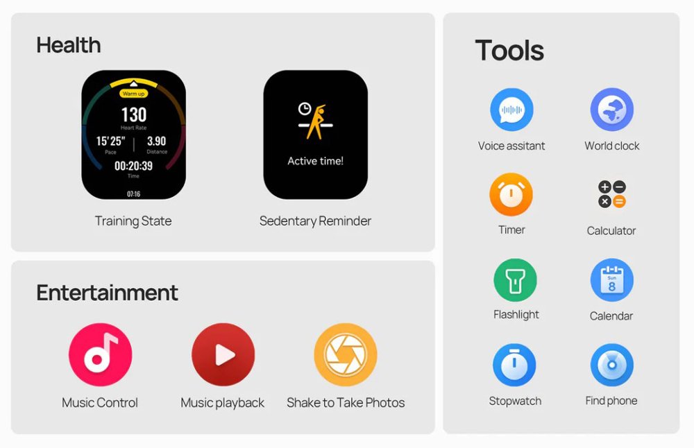 MIBRO smartwatch C4, heart rate, 2.01" TFT, 2 ATM, γκρι - Image 10
