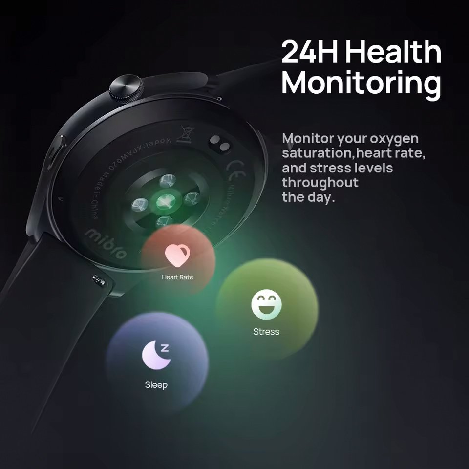 MIBRO smartwatch Lite 3 με 2x λουράκια, heart rate, 1.3" AMOLED, 2 ATM, γκρι/καφέ - Image 4