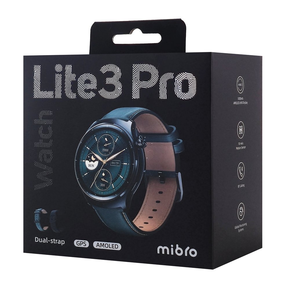 MIBRO smartwatch Lite 3 Pro με 2x λουράκια, heart rate, 1.32" AMOLED, GPS, 5 ATM, μαύρο/πράσινο - Image 2