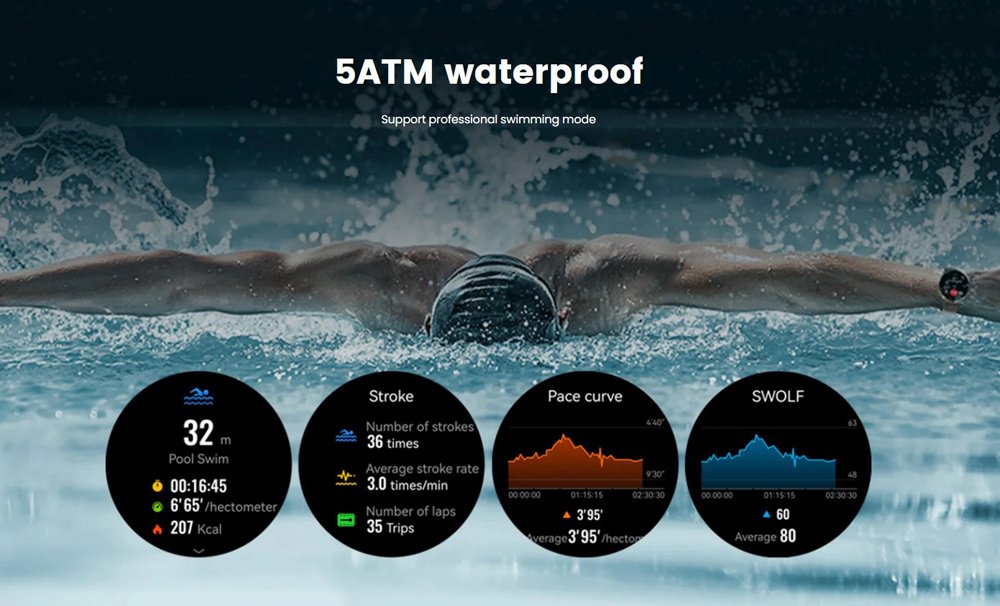 MIBRO smartwatch Lite 3 Pro με 2x λουράκια, heart rate, 1.32" AMOLED, GPS, 5 ATM, μαύρο/πράσινο - Image 8