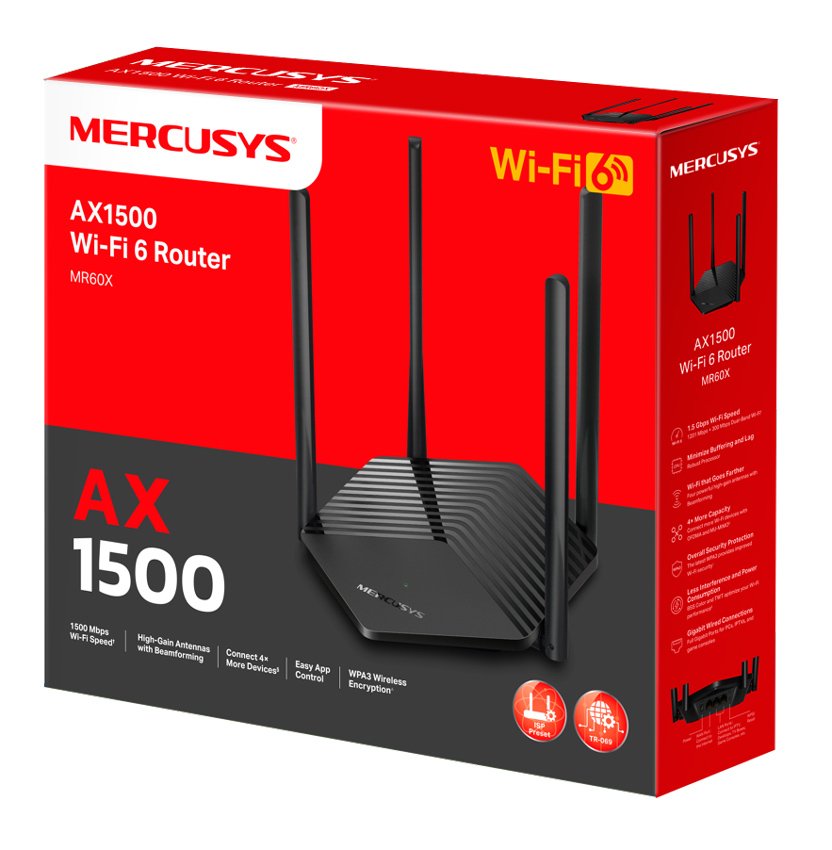 MERCUSYS router MR60X, Wi-Fi 6, 1500Mbps AX1500, Dual Band, Ver. 2.0 - Image 2