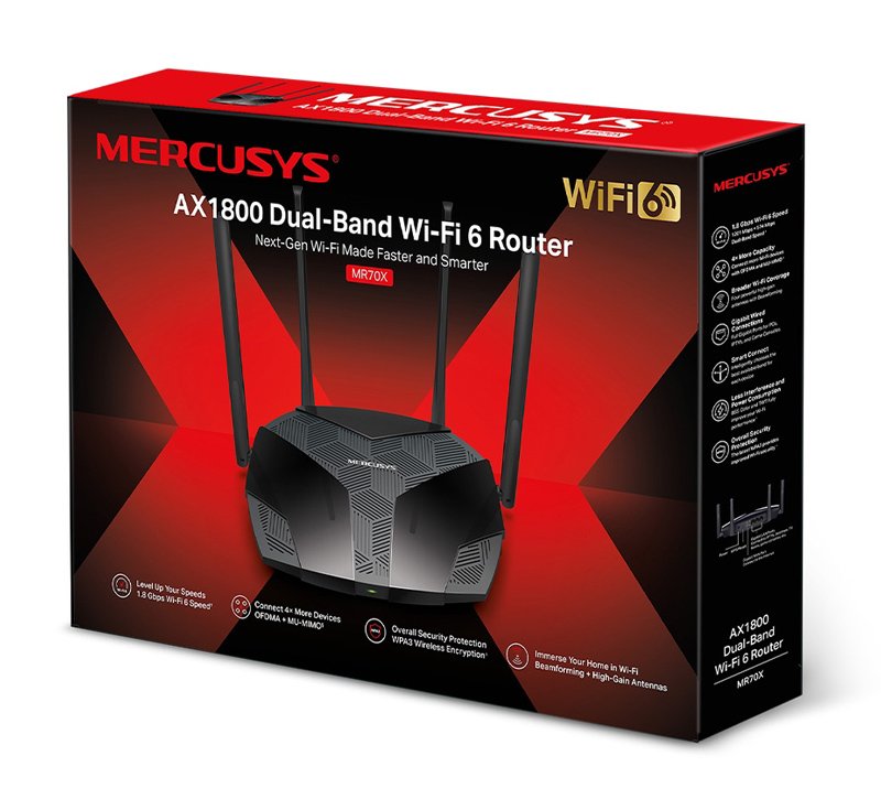 MERCUSYS router MR70X, Wi-Fi 6, 1800Mbps AX1800, Dual Band, Ver. 1.0 - Image 3